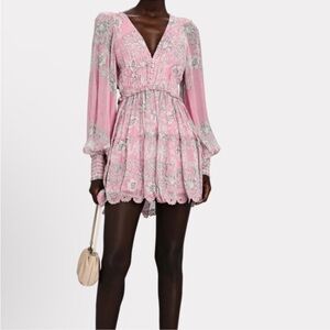 HEMANT & NANDITA Pink Floral Mini Dress